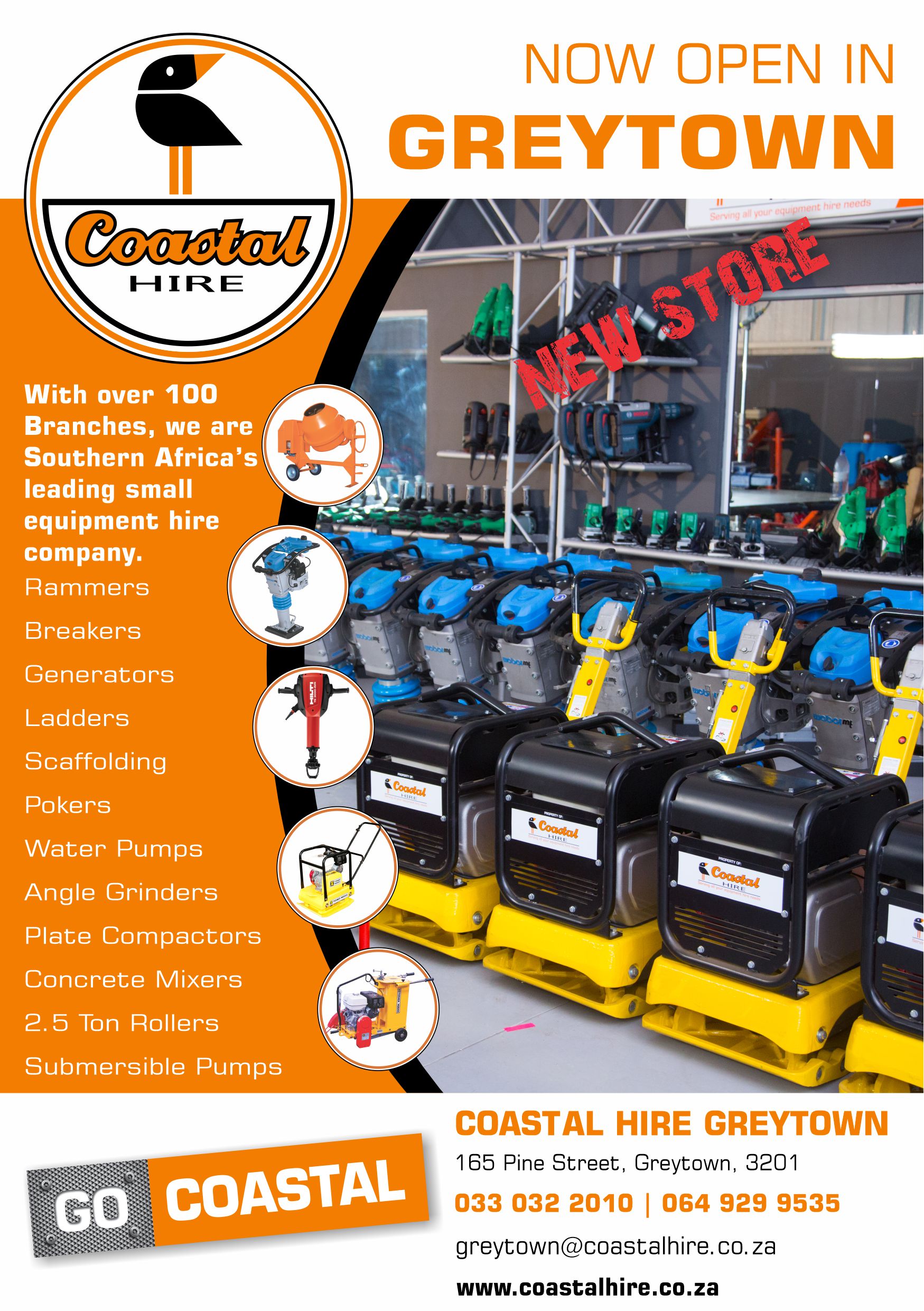 Coastal Hire now open in Greytown